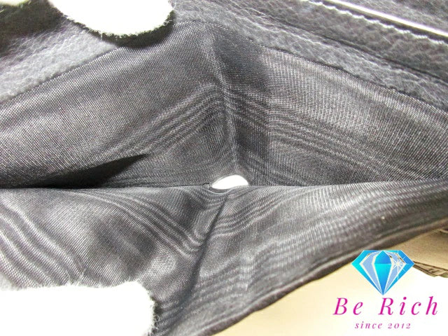 グッチ GUCCI Wホック 二つ折り財布 94272 G ロゴ 黒 ブラック レザー コンパクト ウォレット 【中古】【送料無料】bs3717