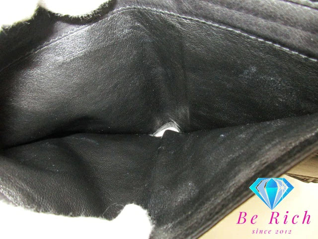 グッチ GUCCI Wホック 二つ折り財布 94272 G ロゴ 黒 ブラック レザー コンパクト ウォレット 【中古】【送料無料】bs3717