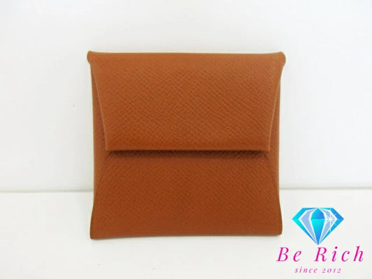 エルメス HERMES バスティア コインケース 小銭入れ X 刻印 ゴールド 茶 ブラウン エプソン レザー コンパクト ウォレット 【中古】【送料無料】 bs3729