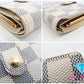 ルイ ヴィトン LOUIS VUITTON ダミエ アズール ポルトフォイユ ヴィエノワ N61676 白 ホワイト アイボリー PVC レザー LV ロゴ 中財布 ミディアム コンパクト ウォレット がま口 小銭入れ 【中古】【送料無料】 bs3733