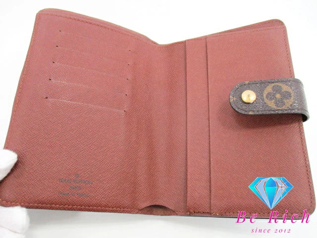 ルイ ヴィトン LOUIS VUITTON 二つ折り財布 モノグラム ポルト パピエ ジップ M61207 茶 ブラウン PVC レザー LV ロゴ 中財布 ミディアム コンパクト ウォレット パスポート入れ 【中古】【送料無料】 bs3735