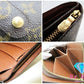 ルイ ヴィトン LOUIS VUITTON 二つ折り財布 モノグラム ポルト パピエ ジップ M61207 茶 ブラウン PVC レザー LV ロゴ 中財布 ミディアム コンパクト ウォレット パスポート入れ 【中古】【送料無料】 bs3735