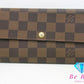ルイ ヴィトン LOUIS VUITTON 二つ折り財布 長財布 ダミエ ポルト フォイユ サラ N61734 エベヌ 茶 ブラウン LV ロゴ ロング ウォレット 【中古】【送料無料】 bs3736