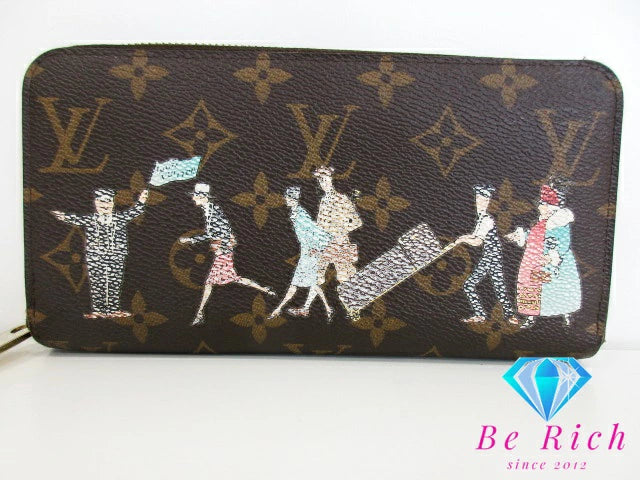 ルイ ヴィトン LOUIS VUITTON 二つ折り財布 長財布 モノグラム イリュストレ ジッピー ウォレット M60291 ローズ 茶 ブラウン LV ロゴ ラウンド ファスナー ロング  【中古】【送料無料】 bs3739