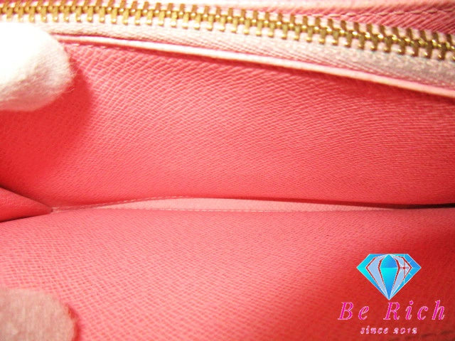 ルイ ヴィトン LOUIS VUITTON 二つ折り財布 長財布 モノグラム イリュストレ ジッピー ウォレット M60291 ローズ 茶 ブラウン LV ロゴ ラウンド ファスナー ロング  【中古】【送料無料】 bs3739