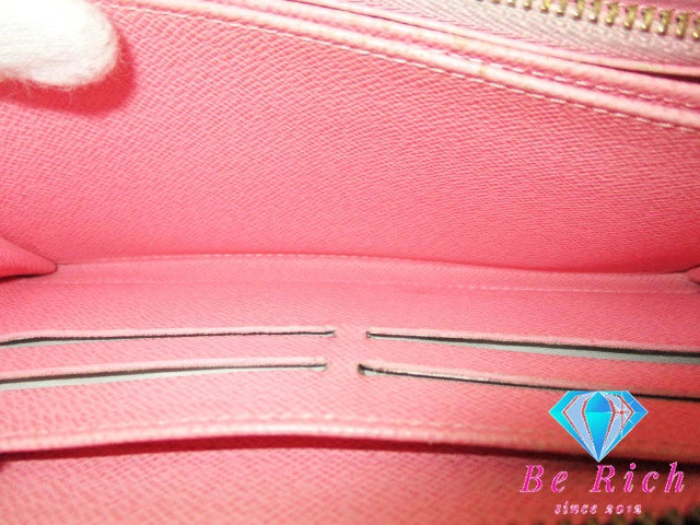 ルイ ヴィトン LOUIS VUITTON 二つ折り財布 長財布 モノグラム イリュストレ ジッピー ウォレット M60291 ローズ 茶 ブラウン LV ロゴ ラウンド ファスナー ロング  【中古】【送料無料】 bs3739