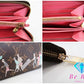 ルイ ヴィトン LOUIS VUITTON 二つ折り財布 長財布 モノグラム イリュストレ ジッピー ウォレット M60291 ローズ 茶 ブラウン LV ロゴ ラウンド ファスナー ロング  【中古】【送料無料】 bs3739