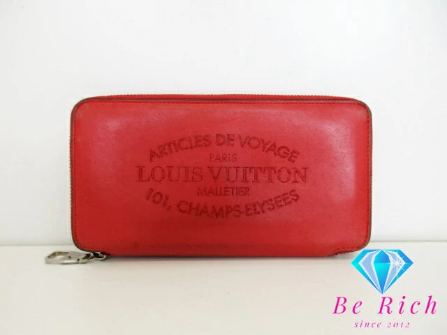 ルイ ヴィトン LOUIS VUITTON 二つ折り財布 長財布 パルナセア ポルトフォイユ イエナ M58207 カプシーヌ レッド 赤 レザー LV ロゴ ラウンド ファスナー ロング ジッピー ウォレット  【中古】【送料無料】 bs3745