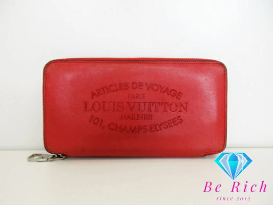 ルイ ヴィトン LOUIS VUITTON 二つ折り財布 長財布 パルナセア ポルトフォイユ イエナ M58207 カプシーヌ レッド 赤 レザー LV ロゴ ラウンド ファスナー ロング ジッピー ウォレット  【中古】【送料無料】 bs3745