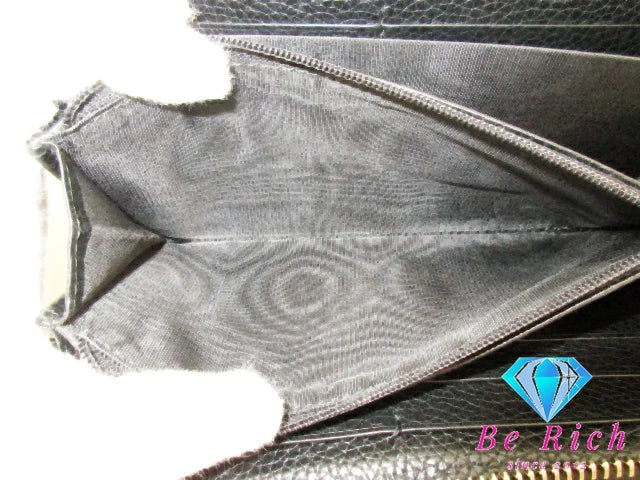 グッチ GUCCI 二つ折り財布 ラウンド ファスナー 長財布 473928 ドリアン 黒 ブラック レザー ロゴ ロング ウォレット 【中古】【送料無料】bs3752