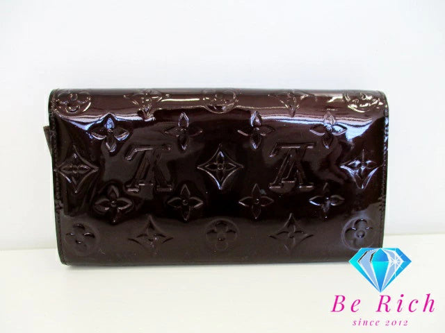 ルイ ヴィトン LOUIS VUITTON 二つ折り財布 長財布 モノグラム ヴェルニ ポルト フォイユ サラ M93524 アマラント パープル系 紫 パテント レザー LV ロゴ ロング ウォレット 【中古】【送料無料】 bs3755