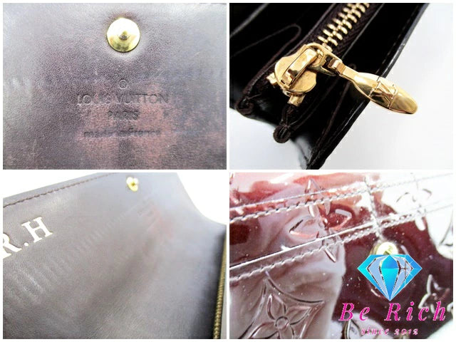 ルイ ヴィトン LOUIS VUITTON 二つ折り財布 長財布 モノグラム ヴェルニ ポルト フォイユ サラ M93524 アマラント パープル系 紫 パテント レザー LV ロゴ ロング ウォレット 【中古】【送料無料】 bs3755