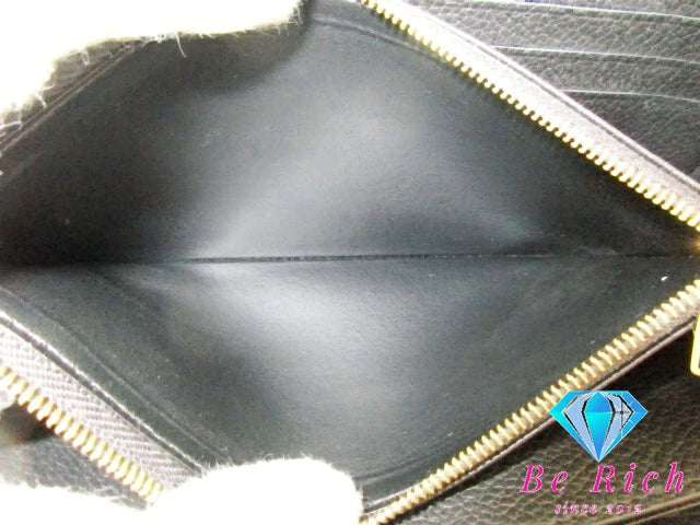 ルイ ヴィトン LOUIS VUITTON 二つ折り財布 長財布 モノグラム アンプラント ジッピー ウォレット M61864 ノワール 黒 エンボス レザー LV ロゴ ラウンド ファスナー ロング ウォレット【中古】【送料無料】 bs3756