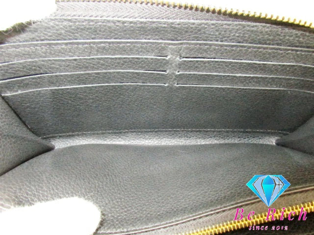ルイ ヴィトン LOUIS VUITTON 二つ折り財布 長財布 モノグラム アンプラント ジッピー ウォレット M61864 ノワール 黒 エンボス レザー LV ロゴ ラウンド ファスナー ロング ウォレット【中古】【送料無料】 bs3756