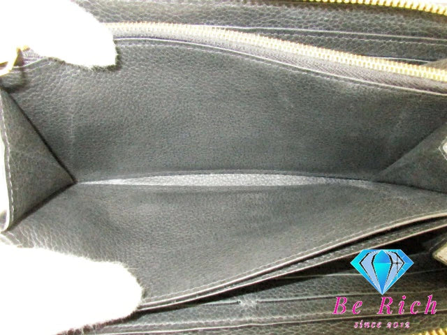 ルイ ヴィトン LOUIS VUITTON 二つ折り財布 長財布 モノグラム アンプラント ジッピー ウォレット M61864 ノワール 黒 エンボス レザー LV ロゴ ラウンド ファスナー ロング ウォレット【中古】【送料無料】 bs3756