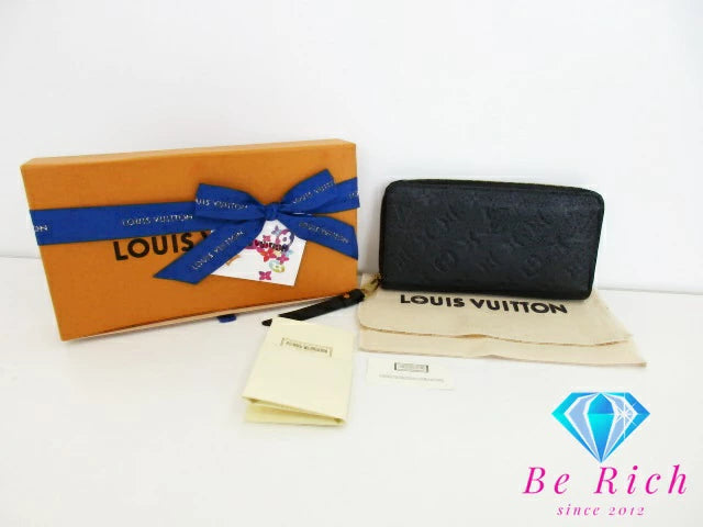 ルイ ヴィトン LOUIS VUITTON 二つ折り財布 長財布 モノグラム アンプラント ジッピー ウォレット M61864 ノワール 黒 エンボス レザー LV ロゴ ラウンド ファスナー ロング ウォレット【中古】【送料無料】 bs3756