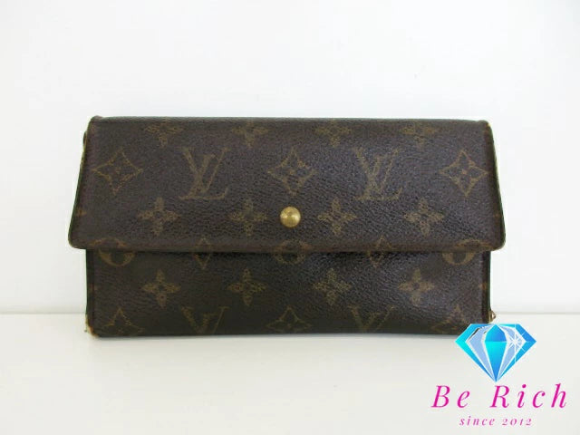 ルイ ヴィトン LOUIS VUITTON 三つ折り財布 長財布 モノグラム ポルト トレゾール インターナショナル M61215 ブラウン 茶 二つ折り財布 ロング ウォレット  【中古】【送料無料】 bs3760