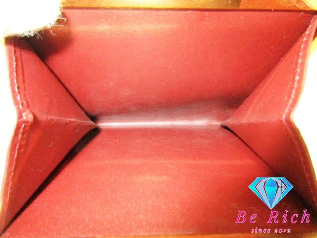 Cartier 三つ折り財布 がま口 小銭入れ マスト ドゥ カルティエ L3000039 ボルドー レザー ロゴ 二つ折り財布 コンパクト ウォレット  【中古】【送料無料】 bs3762