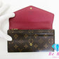 ルイ ヴィトン LOUIS VUITTON 二つ折り財布 長財布 モノグラム ポルトフォイユ サラ M62234 フューシャ LV ロゴ ロング ウォレット 【中古】【送料無料】 bs3765