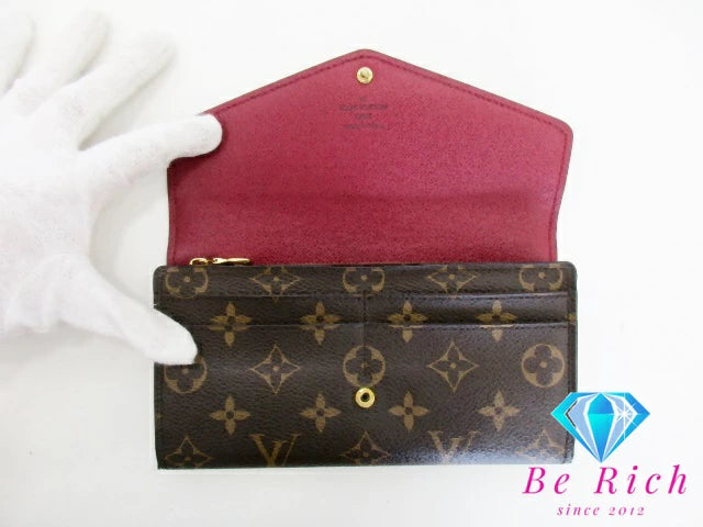 ルイ ヴィトン LOUIS VUITTON 二つ折り財布 長財布 モノグラム ポルトフォイユ サラ M62234 フューシャ LV ロゴ ロング ウォレット 【中古】【送料無料】 bs3765