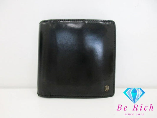 カルティエ Cartier メンズ 二つ折り財布 パシャ 黒 ブラック レザー ロゴ コンパクト ウォレット 【中古】【送料無料】 bs3769