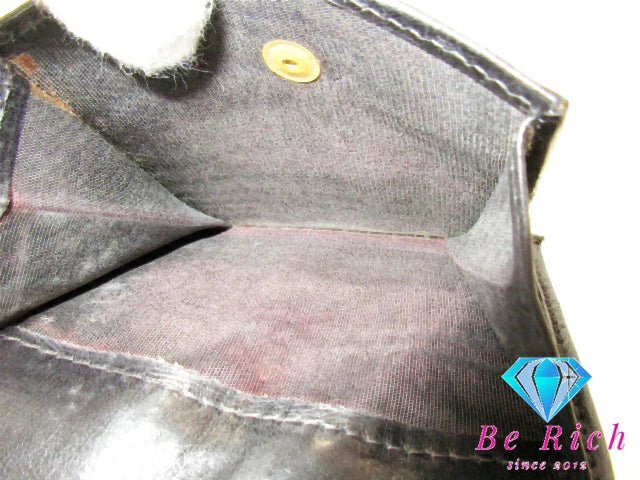 サルヴァトーレ フェラガモ Salvatore Ferragamo 二つ折り財布 22 3053 ヴァラ 黒 ブラック レザー コンパクト ウォレット  【中古】【送料無料】bs3671