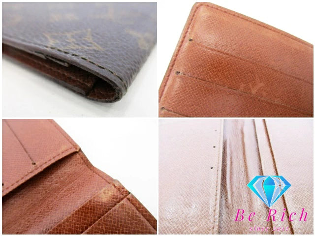 ルイ ヴィトン LOUIS VUITTON 長財布 札入れ モノグラム ポルト シェキエ カルト クレディ M62225 LV ロゴ 二つ折り財布 ロング ウォレット 【中古】【送料無料】 bs3776