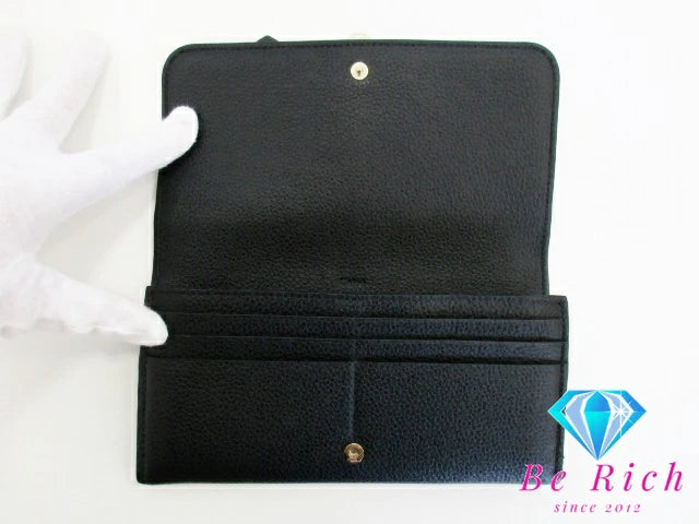 美品 クロエ Chloe Alphabet ウォレット 長財布 CHC21WP942G57 アルファベット 黒 ブラック レザー ロゴ 二つ折り財布 ロング ウォレット  【中古】【送料無料】 bs3803