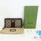 美品 グッチ GUCCI ラウンド ファスナー 長財布 523154 オフィディア GG スプリーム ベージュ シェリー ロゴ 二つ折り財布 ロング ウォレット 【中古】【送料無料】 bs3804