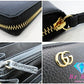グッチ GUCCI ラウンド ファスナー 長財布 456117 GG マーモント ブラック 黒 レザー ロゴ 二つ折り財布 ロング ウォレット  【中古】【送料無料】 bs3806