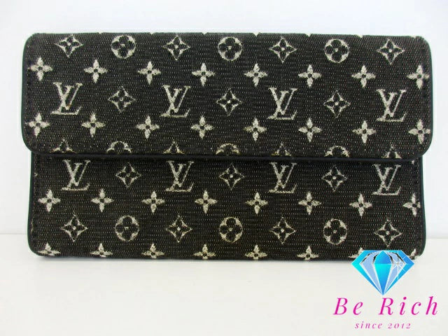 ルイ ヴィトン LOUIS VUITTON 三つ折り 長財布 モノグラム ミニ M92445 ポルト トレゾール インターナショナル ノワール 黒 ブラック LV ロゴ ロング ウォレット  【中古】【送料無料】 bs3808
