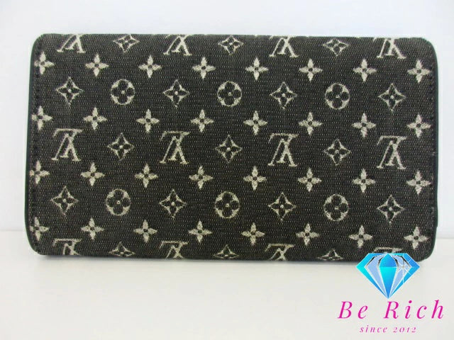ルイ ヴィトン LOUIS VUITTON 三つ折り 長財布 モノグラム ミニ M92445 ポルト トレゾール インターナショナル ノワール 黒 ブラック LV ロゴ ロング ウォレット  【中古】【送料無料】 bs3808