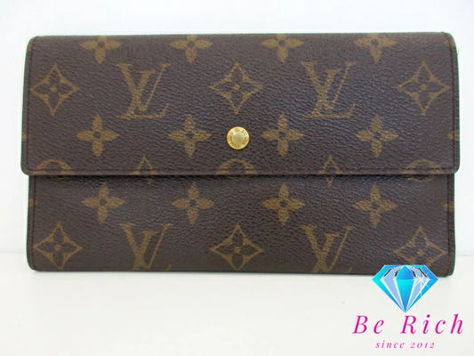 ルイ ヴィトン LOUIS VUITTON 三つ折り 長財布 M61215 モノグラム ポルト トレゾール インターナショナル ブラウン 茶 二つ折り財布 ロング ウォレット  【中古】【送料無料】 bs3809