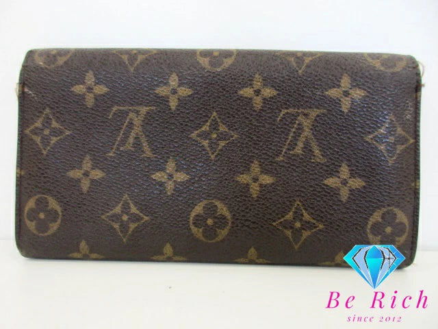 ルイ ヴィトン LOUIS VUITTON 二つ折り財布 長財布 M61734 モノグラム ポルトフォイユ サラ ブラウン 茶 LV ロゴ ロング ウォレット 【中古】【送料無料】 bs3813