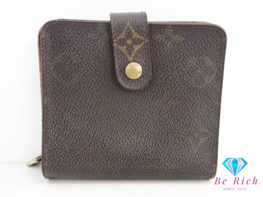 ルイ ヴィトン LOUIS VUITTON 二つ折り財布 モノグラム コンパクト ジップ M61667 ラウンドファスナー 小銭入れ LV ロゴ ミディアム ウォレット 【中古】【送料無料】 bs3823