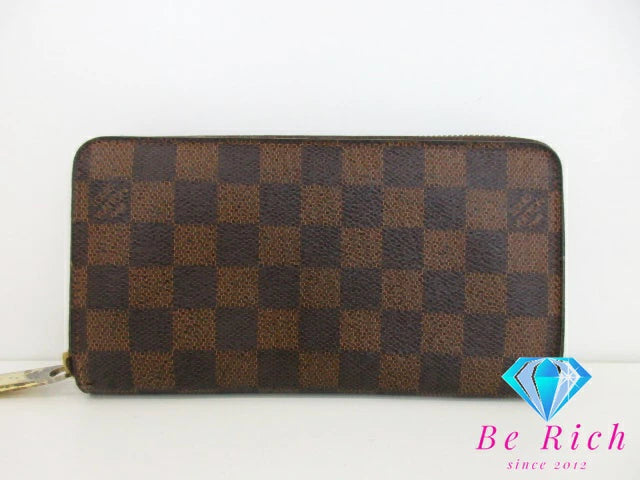 ルイ ヴィトン LOUIS VUITTON 財布 ダミエ ジッピーウォレット N41661 エベヌ ブラウン 茶 PVC レザー 札入れ 小銭入れ ラウンドファスナー 長財布 ロング ウォレット メンズ レディース 【中古】【送料無料】 bs3833