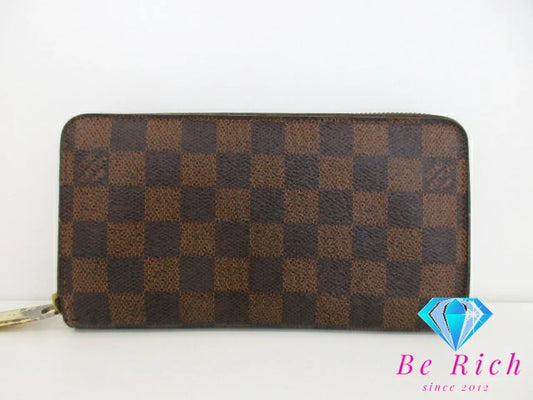 ルイ ヴィトン LOUIS VUITTON 財布 ダミエ ジッピーウォレット N41661 エベヌ ブラウン 茶 PVC レザー 札入れ 小銭入れ ラウンドファスナー 長財布 ロング ウォレット メンズ レディース 【中古】【送料無料】 bs3833