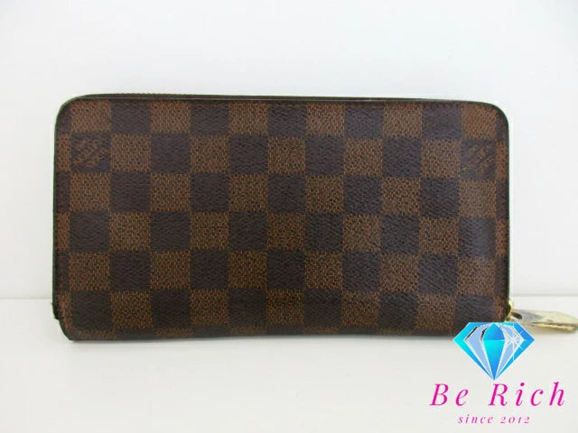 ルイ ヴィトン LOUIS VUITTON 財布 ダミエ ジッピーウォレット N41661 エベヌ ブラウン 茶 PVC レザー 札入れ 小銭入れ ラウンドファスナー 長財布 ロング ウォレット メンズ レディース 【中古】【送料無料】 bs3833