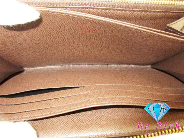ルイ ヴィトン LOUIS VUITTON 財布 ダミエ ジッピーウォレット N41661 エベヌ ブラウン 茶 PVC レザー 札入れ 小銭入れ ラウンドファスナー 長財布 ロング ウォレット メンズ レディース 【中古】【送料無料】 bs3833