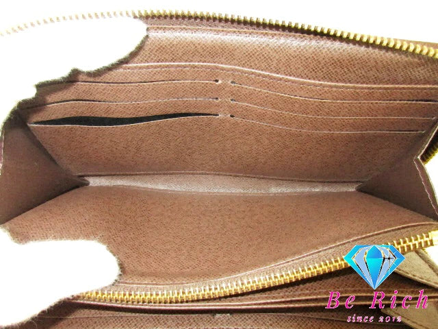 ルイ ヴィトン LOUIS VUITTON 財布 ダミエ ジッピーウォレット N41661 エベヌ ブラウン 茶 PVC レザー 札入れ 小銭入れ ラウンドファスナー 長財布 ロング ウォレット メンズ レディース 【中古】【送料無料】 bs3833