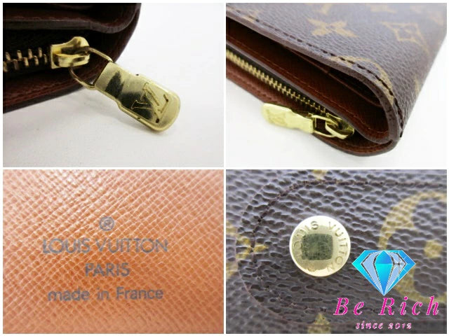 ルイ ヴィトン LOUIS VUITTON モノグラム ポルト パピエ ジップ M61207 LV ロゴ 二つ折り財布 中財布 ミディアム ウォレット 【中古】【送料無料】 bs3842