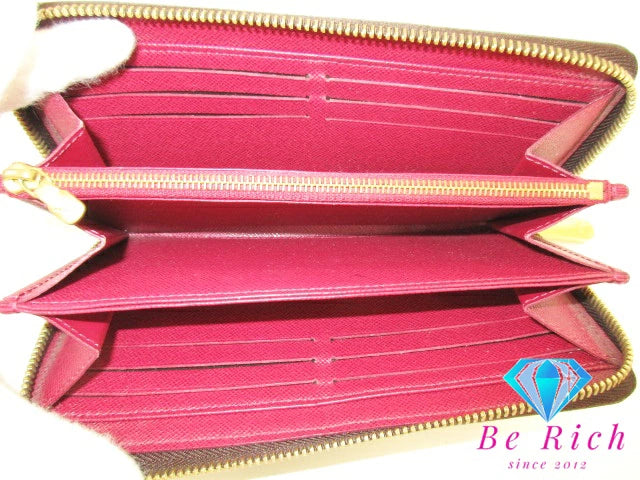 ルイ ヴィトン LOUIS VUITTON モノグラム ジッピー ウォレット M41895 フューシャ LV ロゴ ラウンドファスナー 長財布 二つ折り財布 ロング 【中古】【送料無料】 bs3850