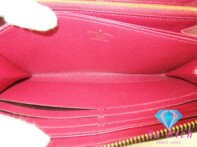 ルイ ヴィトン LOUIS VUITTON モノグラム ジッピー ウォレット M41895 フューシャ LV ロゴ ラウンドファスナー 長財布 二つ折り財布 ロング 【中古】【送料無料】 bs3850