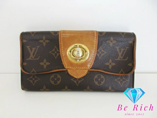 ルイ ヴィトン LOUIS VUITTON 二つ折り財布 長財布 モノグラム ポルトフォイユ ボエシ M63220 茶 ブラウン PVC レザー LV ロゴ ロング ウォレット 【中古】【送料無料】 bs3857