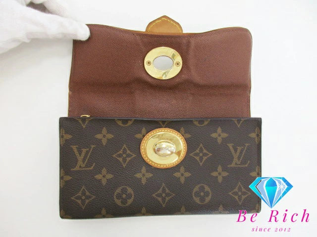 ルイ ヴィトン LOUIS VUITTON 二つ折り財布 長財布 モノグラム ポルトフォイユ ボエシ M63220 茶 ブラウン PVC レザー LV ロゴ ロング ウォレット 【中古】【送料無料】 bs3857