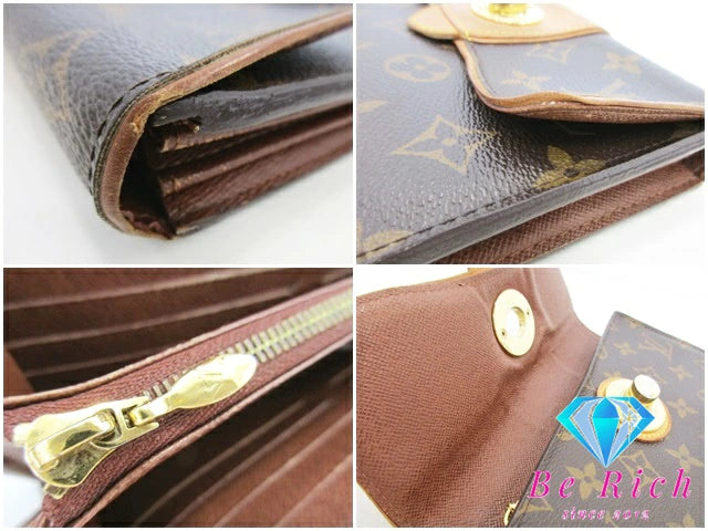 ルイ ヴィトン LOUIS VUITTON 二つ折り財布 長財布 モノグラム ポルトフォイユ ボエシ M63220 茶 ブラウン PVC レザー LV ロゴ ロング ウォレット 【中古】【送料無料】 bs3857