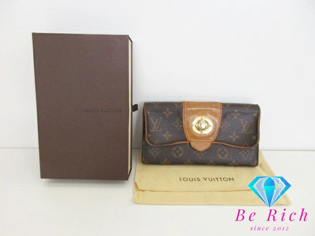 ルイ ヴィトン LOUIS VUITTON 二つ折り財布 長財布 モノグラム ポルトフォイユ ボエシ M63220 茶 ブラウン PVC レザー LV ロゴ ロング ウォレット 【中古】【送料無料】 bs3857
