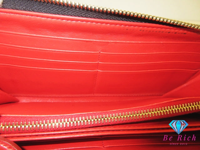 プラダ PRADA ラウンド ファスナー 長財布 1ML506 サフィアーノ レザー 黒 ブラック 赤 レッド バイカラー ロゴ 二つ折り財布 ロング ウォレット 【中古】【送料無料】bs3863