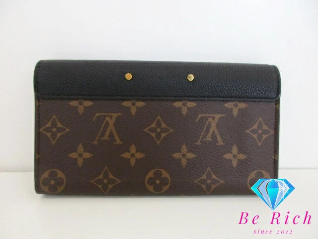 ルイ ヴィトン LOUIS VUITTON 財布 二つ折り 長財布 モノグラム ポルト フォイユ パラス M58415 ノワール ブラック ブラウン 茶 PVC レザー 【中古】【送料無料】 bs3874
