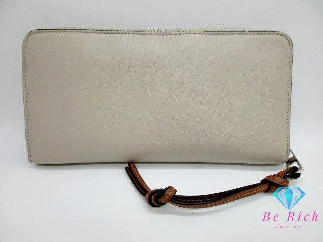 ロエベ LOEWE ジップ アラウンド ウォレット ラウンド ファスナー 長財布 C500T12X03 アナグラム ベージュ ロゴ レザー ロング ウォレット 【中古】【送料無料】bs3878